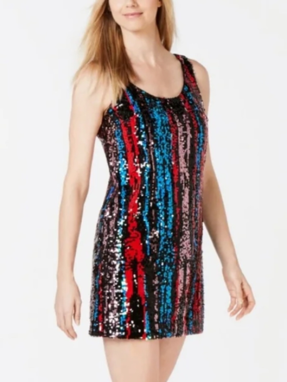 Calvin Klein size 6 Sequin Sleeveless Shift Dress cocktail party Artsy glam
